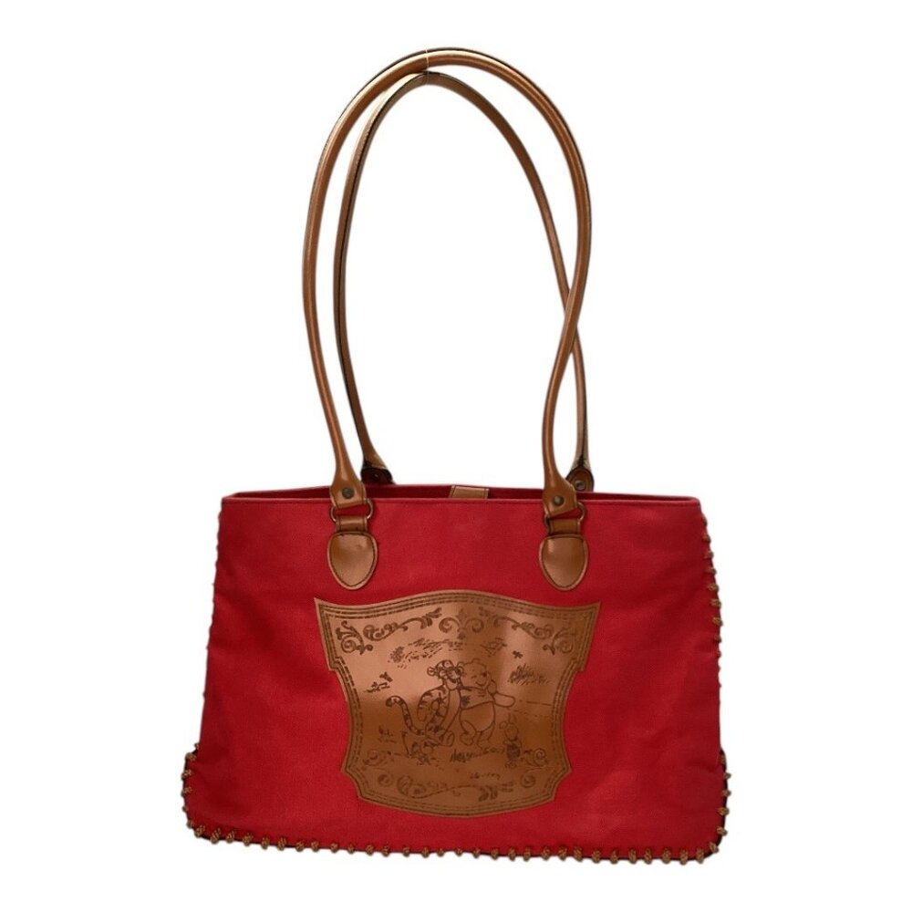 Disney Winnie The Pooh Red Purse With Braided Trim & Snap‎ Closure